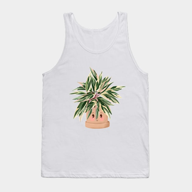 Cute Plant Illustration, Calathea Triostar Tank Top by gusstvaraonica